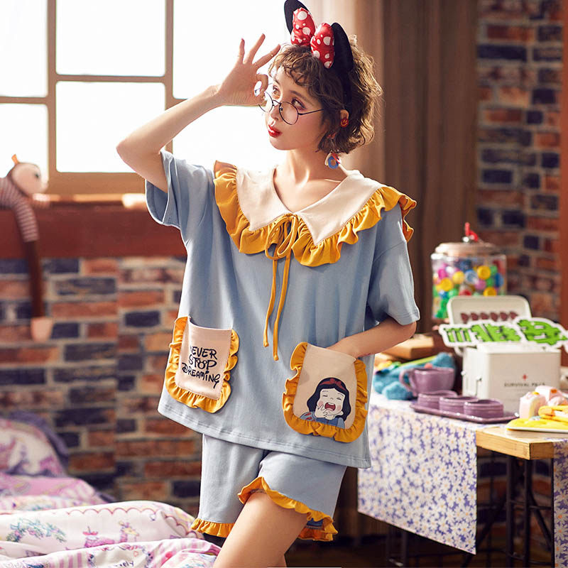 女士纯棉短袖甜美可爱ins风睡衣 乐芙蒂睡衣/家居服套装