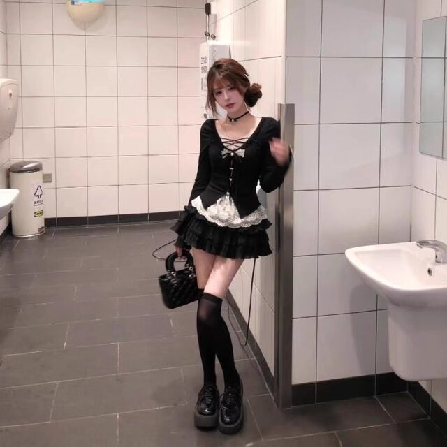Lace Hot Girl Cake Dress ສອງສິ້ນຊຸດ