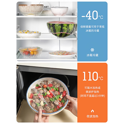一次性保鲜膜套食品级家用剩菜碗盘盖保鲜袋套罩挂墙抽取保鲜膜罩 - 图2