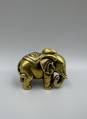铜大象摆件一对黄铜财富如意象吸水象家居客厅店铺开业前台装饰品