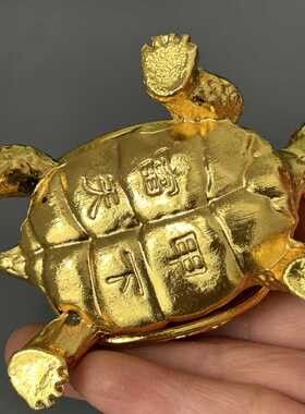 乌龟金钱龟瑞兽摆件室内桌面家用铜钱合金龟铜钱龟纳福工艺品摆设