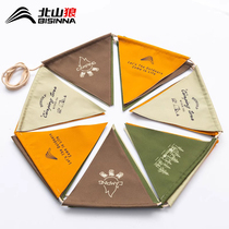 North Mountain Wolf Outdoor Camping Flag Atmosphere Banner Camping Props Party Flags Team Flag Triangle Flag