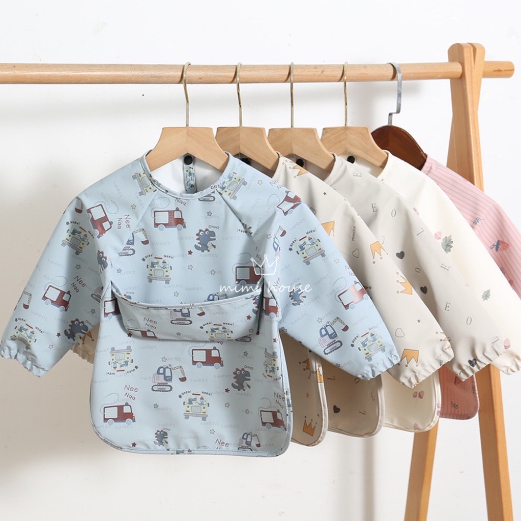 Ins full body waterproof reverse dressing pu smock bib