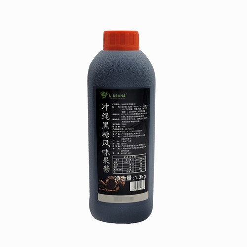 L-BEANS冲绳黑糖浆风味果酱  黑糖奶茶网红珍珠芋圆地瓜1.3kg - 图3