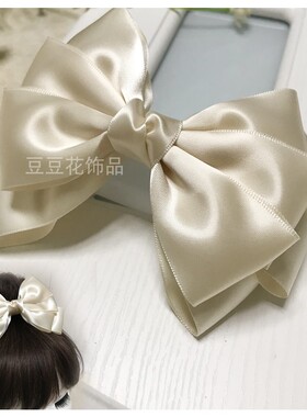 盘发卡子粉绿色手工马尾夹甜美