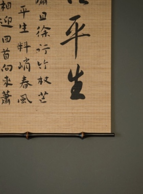 【定风波】筇竹双面竹丝挂画 中式客厅书房复古卷轴茶道挂画