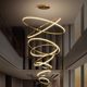 Duplex building living room villa loft stairwell large chandelier