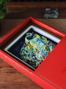 白虎摆件招财纳福新非遗手工艺品