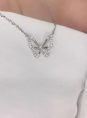 「闪耀蝴蝶」s925纯银项链女轻奢小众高级感锁骨链送女友生日礼物