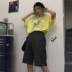Mùa hè siêu lửa phong cách Harajuku retro thẳng giản dị năm quần lỏng lẻo ulzzang nam và nữ phù hợp với quần - Suit phù hợp mẫu quần tây nam đẹp 2020 Suit phù hợp
