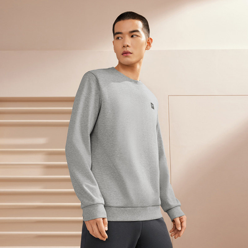 361度运动卫衣男款2025春季新款套头卫衣宽松舒适上衣纯色长袖T恤