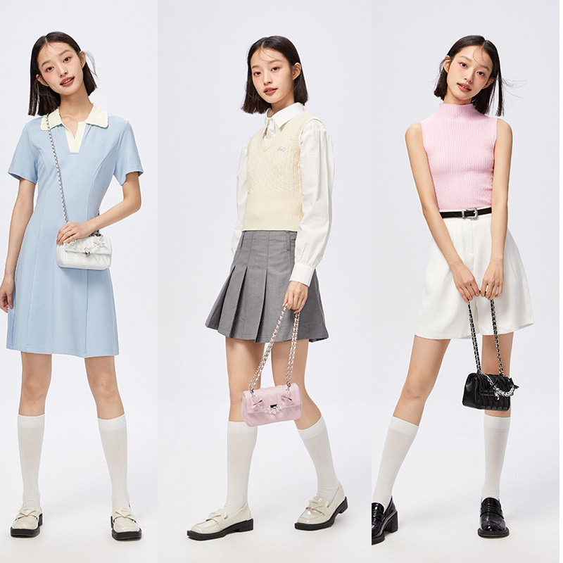 森马小方包女2023新款简约斜挎包 森马箱包小方包