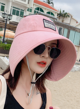 韩版百搭加长户外防晒遮阳帽子女