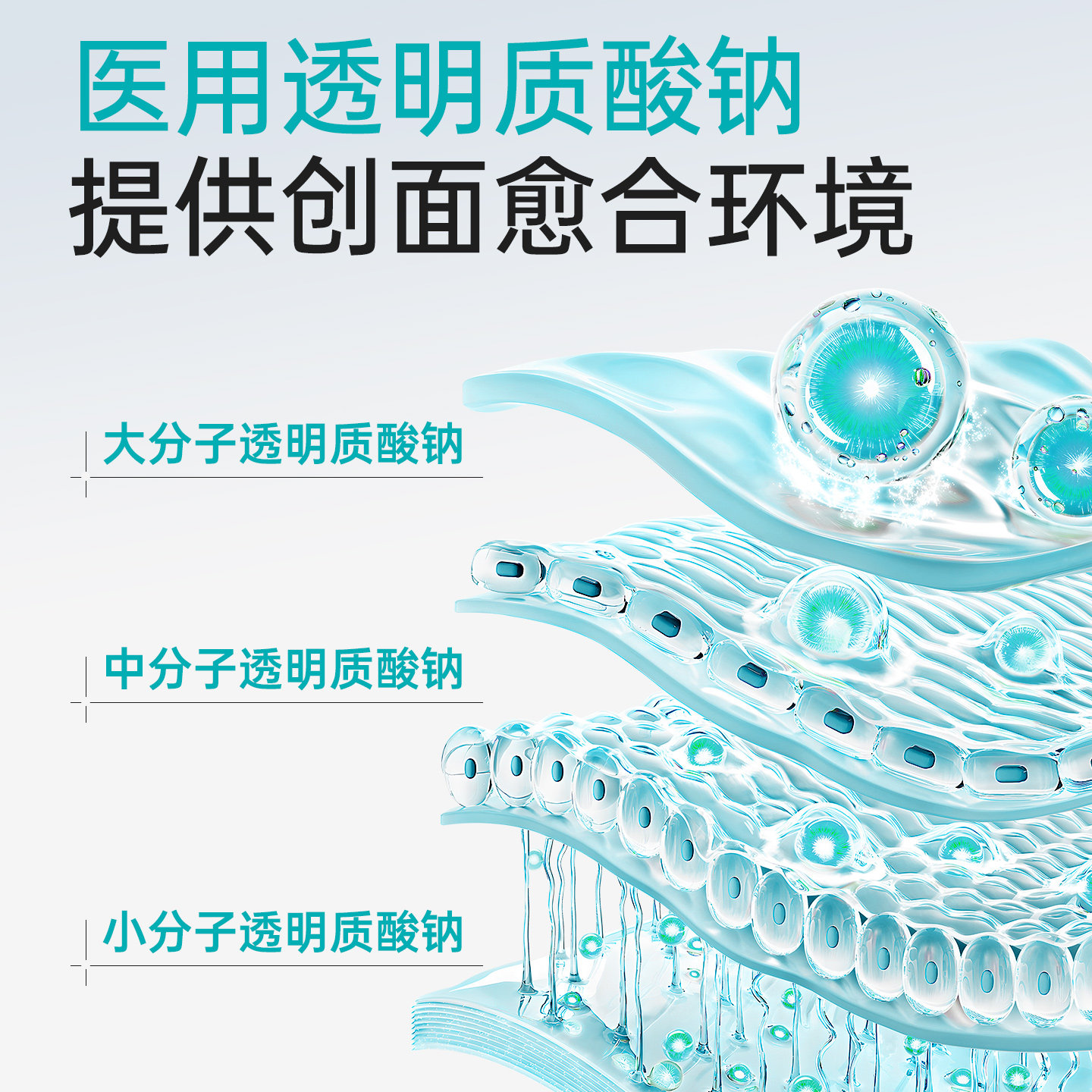 超亚医用透明质酸钠冷敷贴医美术后补水敏感肌祛痘印修复非面膜
