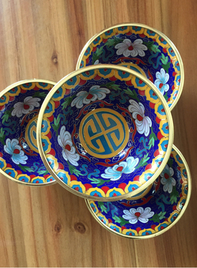 纯铜供水碗景泰蓝八吉祥