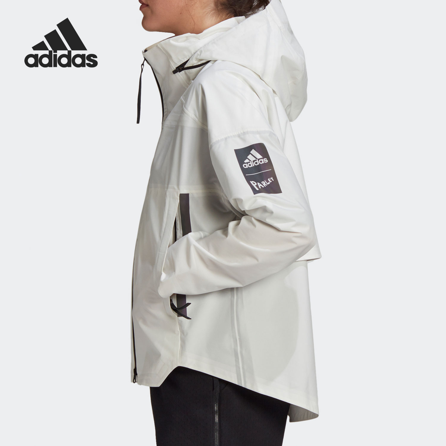 Adidas/阿迪达斯正品MYSHELTER女子户外连帽防风夹克外套 GK8651-图0