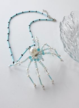 设计感时尚薄荷蓝小众项链