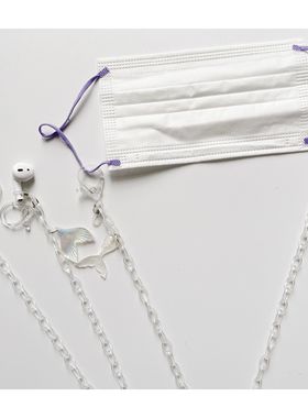 口罩链透明亚克力细链鱼尾吊坠蓝牙耳机链实用眼镜链挂脖简约项链