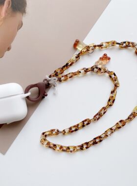 亚克力棕色小熊无线蓝牙耳机项链