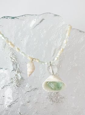 百搭清新海星串珠项链海螺琉璃