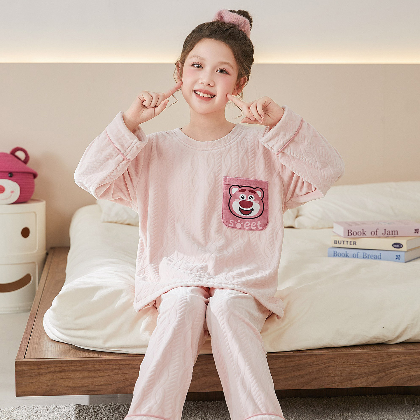 女童海岛绒睡衣2025新款儿童法兰绒秋冬大童薄绒珊瑚绒女孩家居服 - 图2