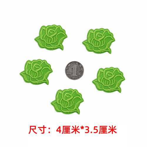 10片小号玫瑰花布贴酒店用品床单被罩遮污桌布修补烟洞衣服补丁贴 - 图2