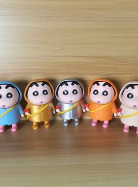 蜡笔小新Q比心雨衣手办一套可爱