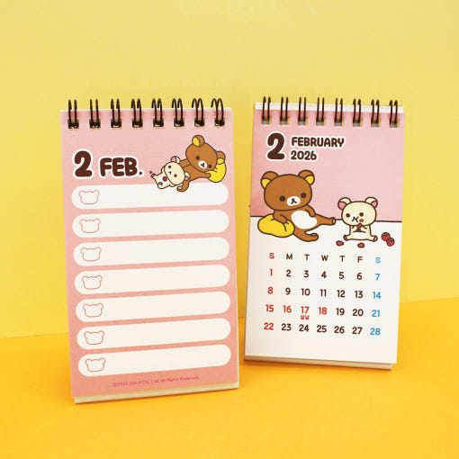 韩国正品代购轻松熊2026日历可爱卡通桌面摆件计划本12*7cm,淘宝优惠券,粉丝福利购,淘宝优惠卷