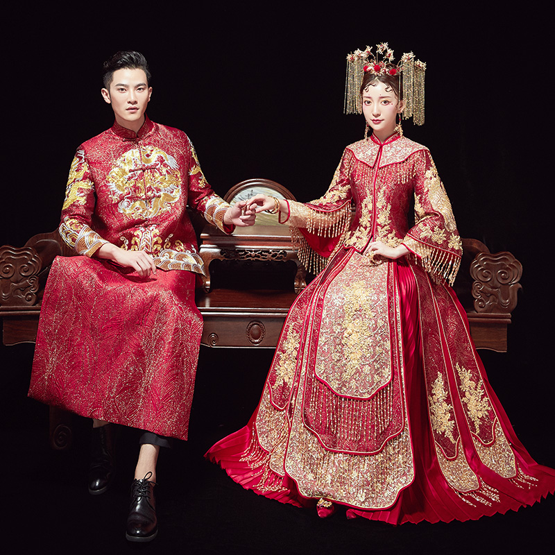 秀禾服新娘2019新款结婚古装大婚纱 人生大事旗袍