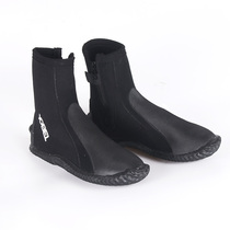 5MM Thickened Warm Swimming Boots Snorkel Shoes High Help Magic Sticker Anti-Stab Anti-Slip Anti-Slip Deep Diving Boots Black