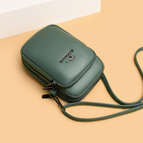 Kangaroo leather mobile phone bag soft cowhide shoulder crossbody bag