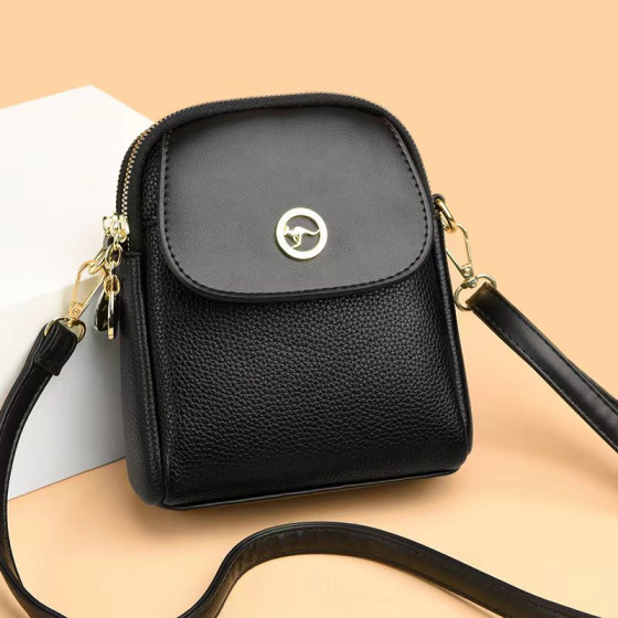 Branded genuine leather mobile phone bag soft cowhide shoulder crossbody bag