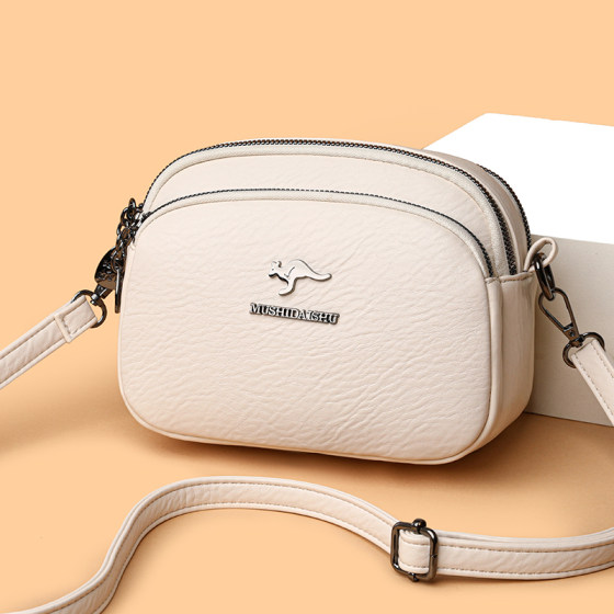 Branded genuine leather shoulder crossbody bag fashionable round bag
