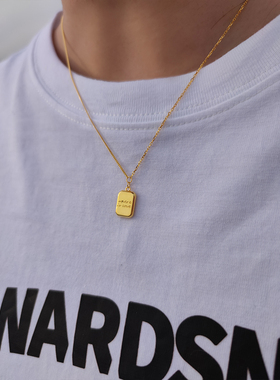 EPUU18k金小方糖金砖项链女