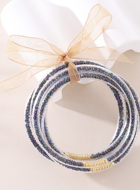 米珠圆珠珠子彩色丝带绑塑料硅胶管颗粒手环手镯跨境欧美亚马逊