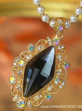 高级感设计超闪灰色菱形毛衣链网红爆款轻奢小众精美百搭毛衣链