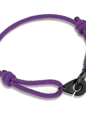 ins跨境爆款黑色手铐手绳可调节米兰绳情侣简约百搭手链工厂直销