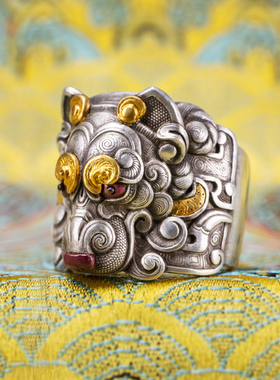 伏尔甘工兮925银中国风复古戒指