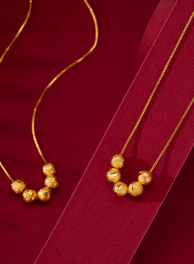 越南沙金沙金锁骨女不掉色项链