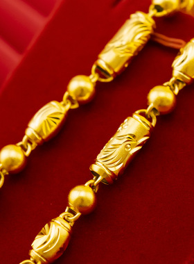 沙金黄铜空管男金店同款项链五折