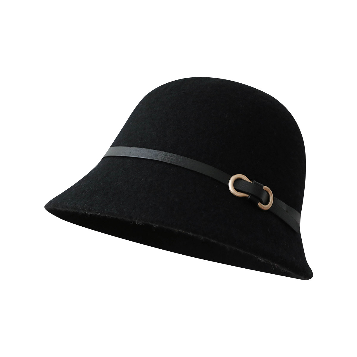 秋冬高级感毛呢渔夫帽气质优雅小礼帽女生法式复古圆顶盆帽显脸小