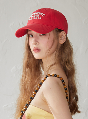大红软顶防晒棒球帽女款