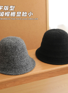 秋冬加厚毛呢渔夫帽女日系