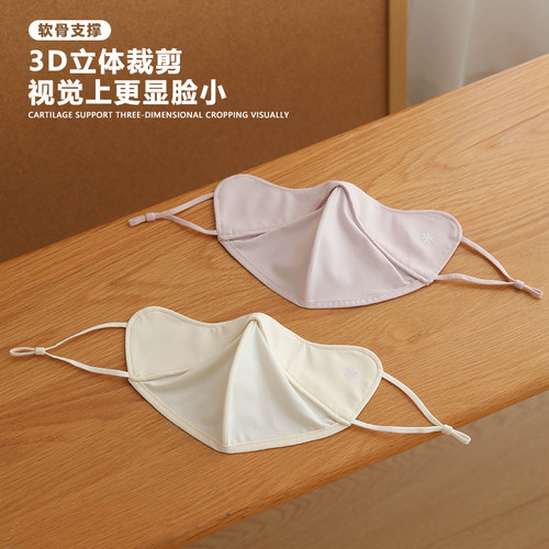 3D立体防晒冰丝口罩UPF50+防紫外线护眼角面罩春夏户外遮阳脸基尼 - 图2