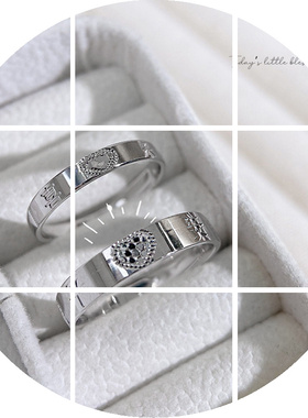 爆款爱心碎碎冰S925纯银戒指男女