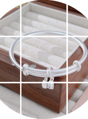 两世欢9999纯银手镯女古法传承年