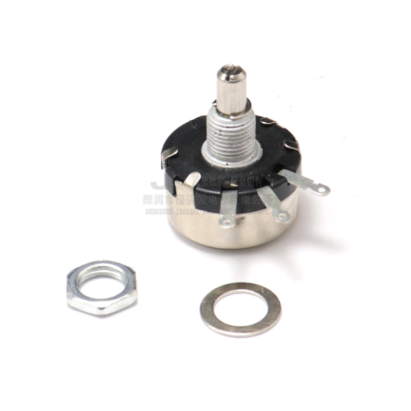 WX110(010) 精密单圈碳膜电位器 1W可调电阻100R/1K/10K 刻度旋钮 - 图1