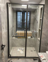 Manufacturers whole line of extremely simple rotating shaft flat door open door shower room dry and wet separation glass shifting door partition washing room