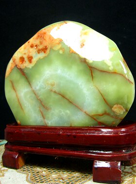 天然新疆玉石泰山石新中式摆件家居装饰客厅书房办公室装饰工艺品