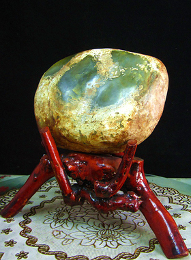 天然玉石岫玉原石青玉装饰摆件